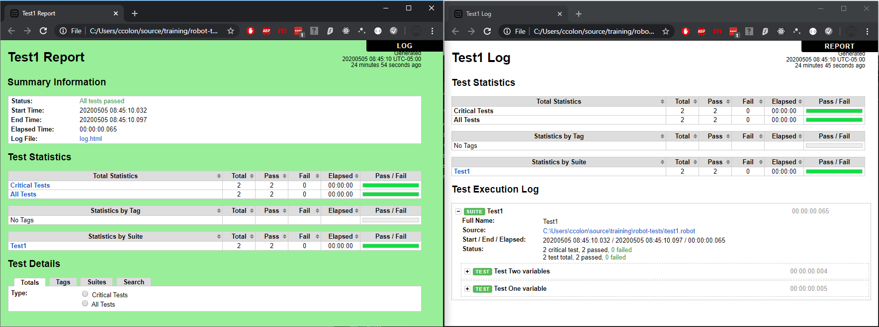 Robot Framework Screenshot
